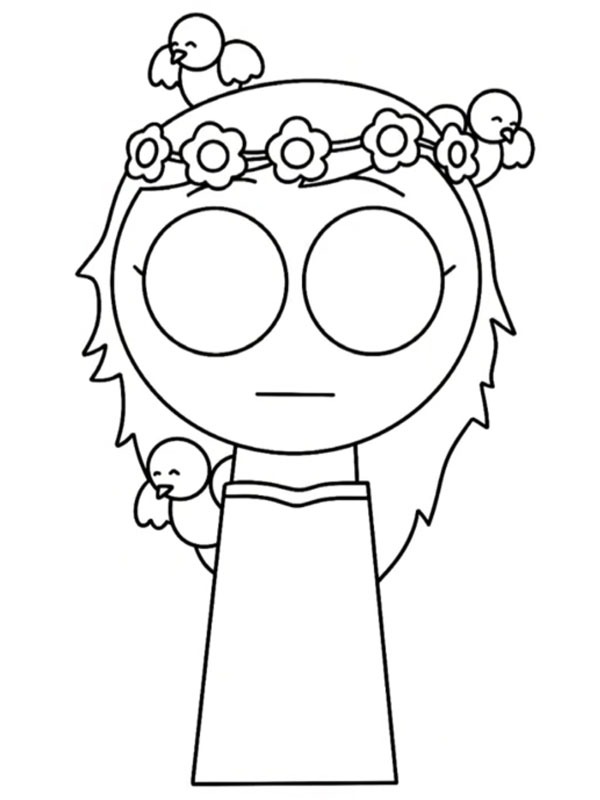 Rose (Incredibox Sprunki) omalovánka Rose (Incredibox Sprunki) omalovánka