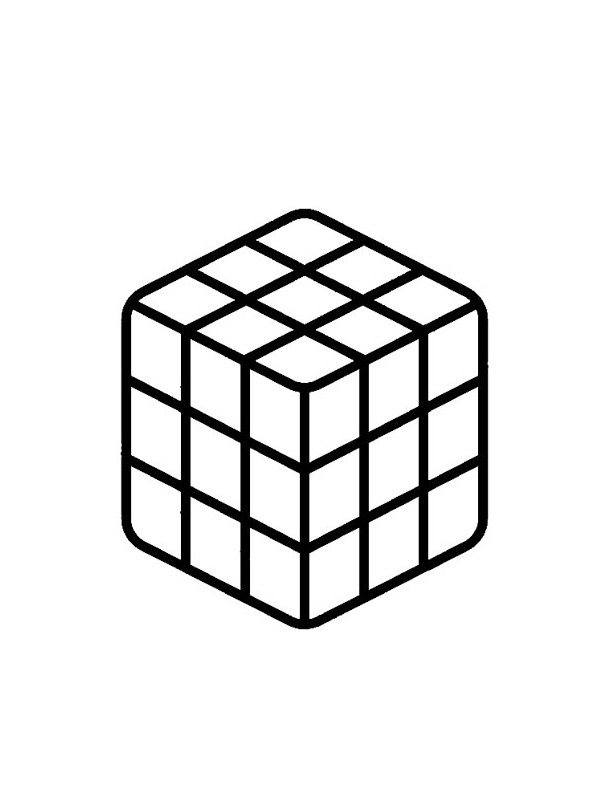 Rubikova kostka omalovánka