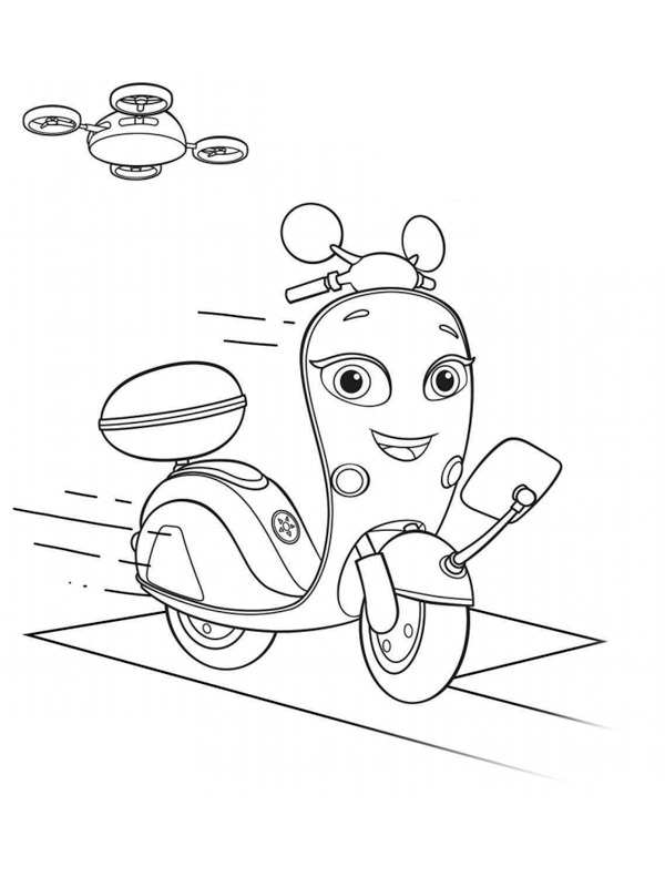 Scootio Wizzbang Ricky Zoom omalovánka Scootio Wizzbang Ricky Zoom omalovánka