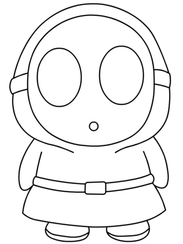 Shy Guy (Super mario) omalovánka Shy Guy (Super mario) omalovánka