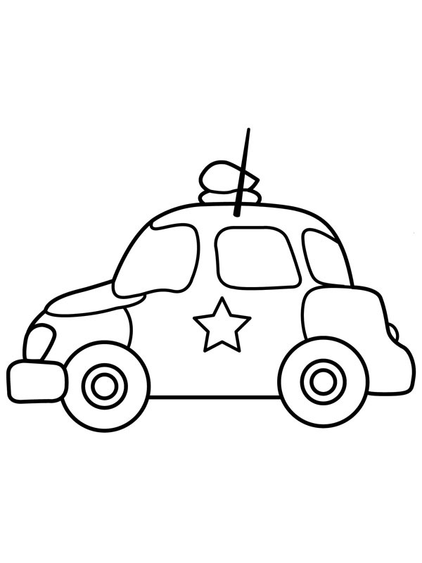 Jednoduché policejní auto omalovánka Jednoduché policejní auto omalovánka