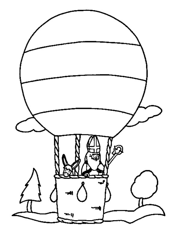 světec v horkovzdušném balónu omalovánka
