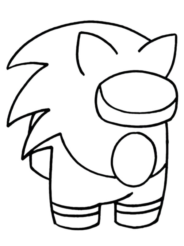 Sonic Crewmate Among Us omalovánka Sonic Crewmate Among Us omalovánka