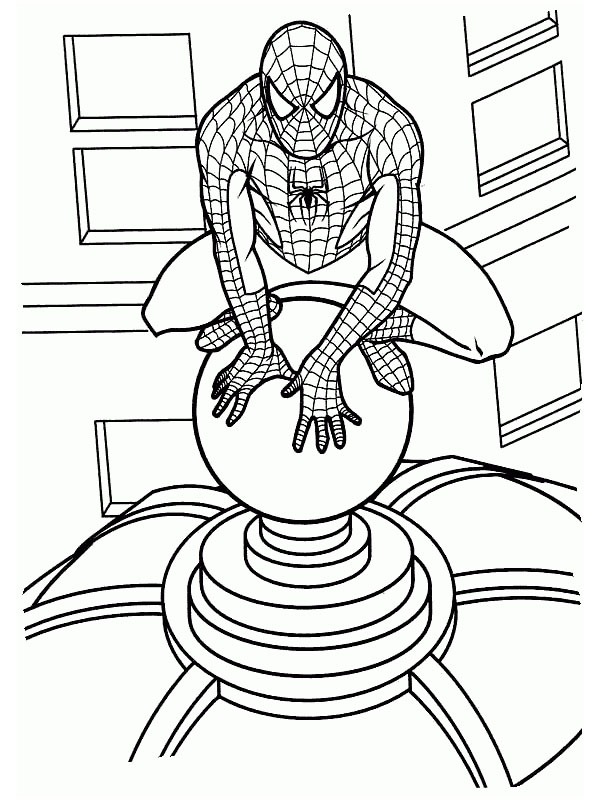 Spiderman šplhající na budovu omalovánka Spiderman šplhající na budovu omalovánka