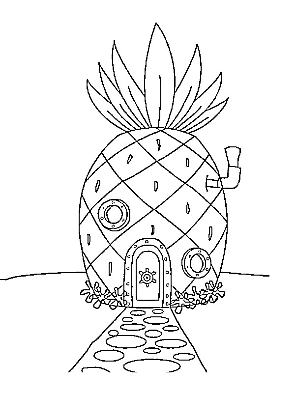 Spongebobův dům omalovánka Spongebobův dům omalovánka