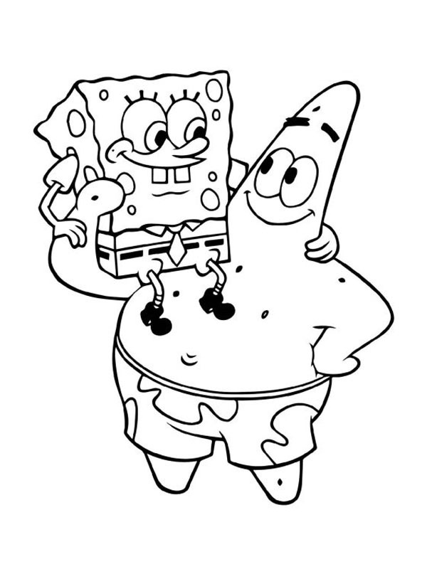 Spongebob na Patrikovi omalovánka Spongebob na Patrikovi omalovánka