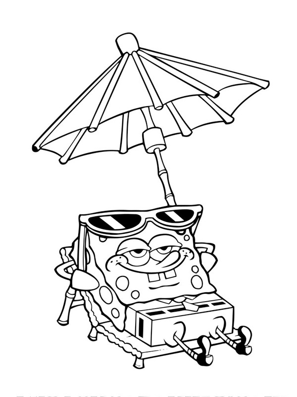 SpongeBob na pláži omalovánka SpongeBob na pláži omalovánka
