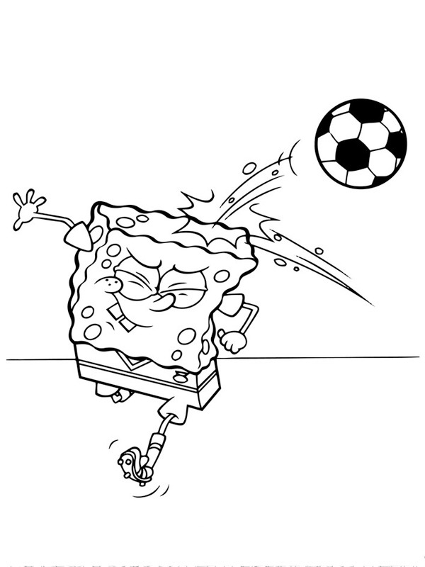SpongeBob hraje fotbal omalovánka