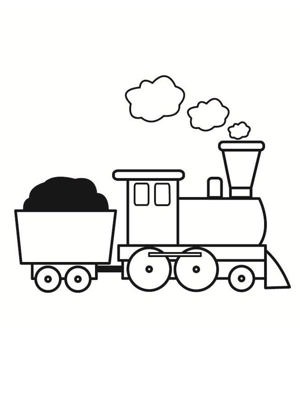 Parní lokomotiva s vagóny omalovánka