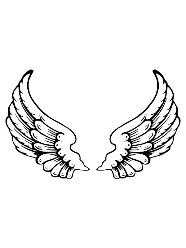 Tetování andělská křídla omalovánka