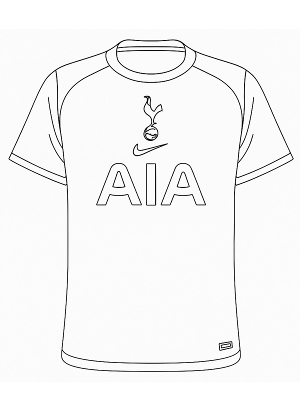 Tričko Tottenham Hotspur omalovánka Tričko Tottenham Hotspur omalovánka