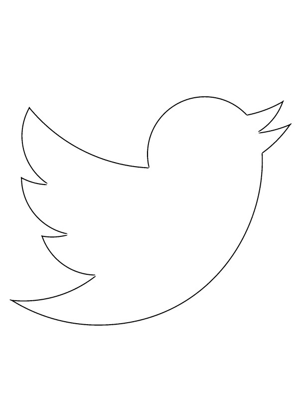 Twitter logo omalovánka