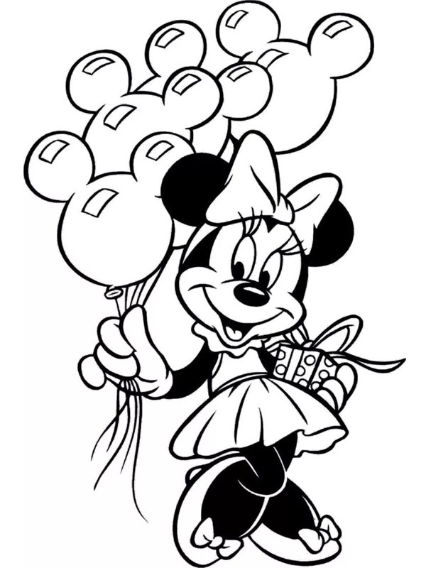Minnie Mouse má narozeniny omalovánka