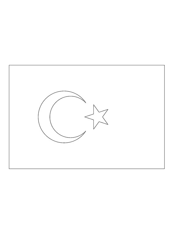 Turecká vlajka omalovánka