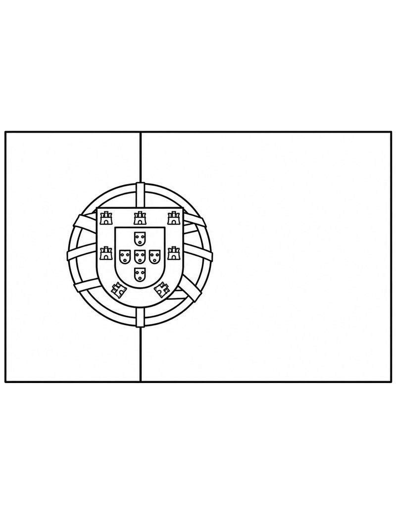 Vlajka Portugalska omalovánka
