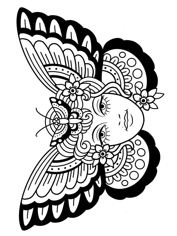 Tetování motýl omalovánka