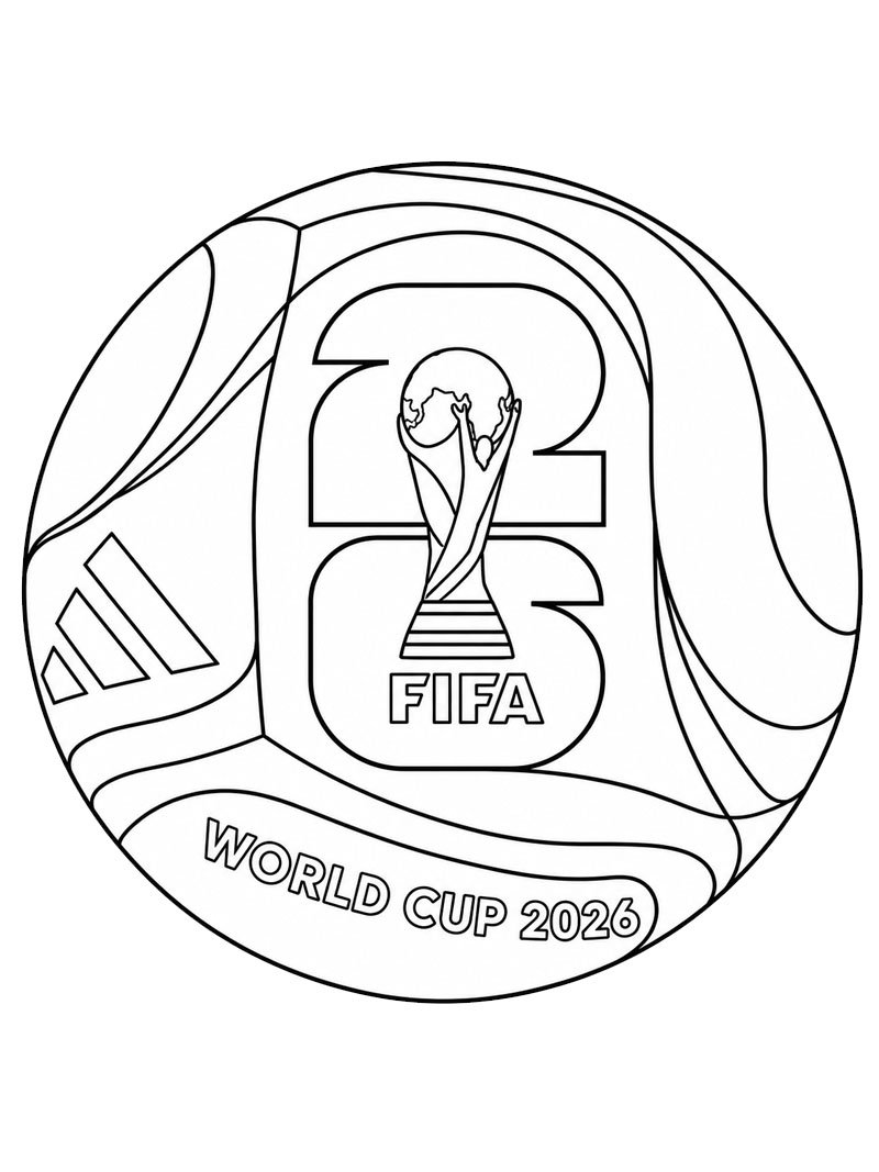 Fotbal Mistrovstv&iacute; světa FIFA 2026 omalovánka