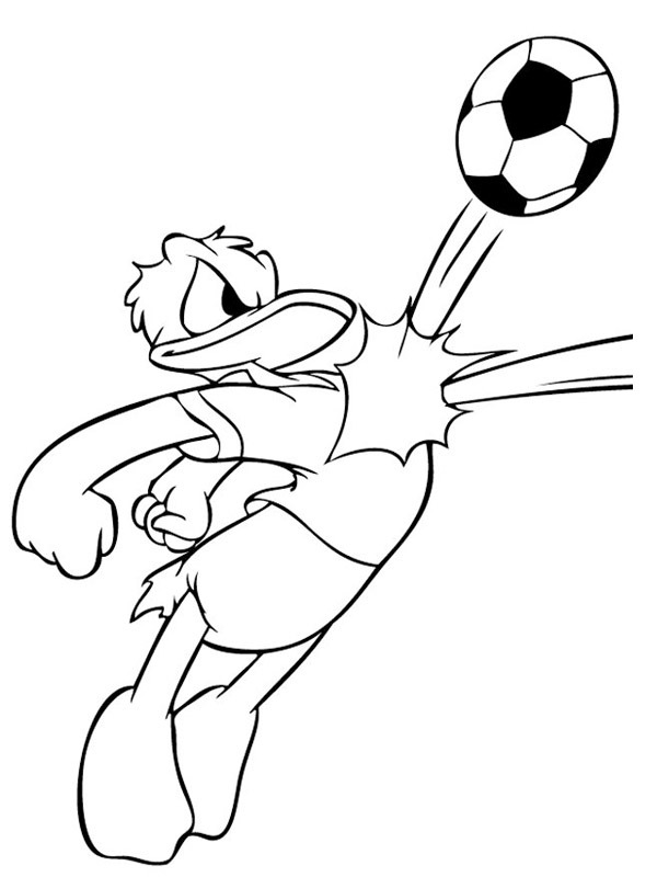 Fotbalista kačer Donald omalovánka