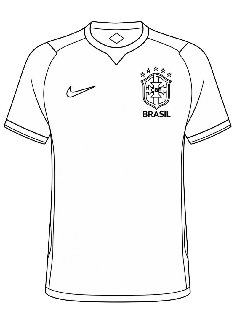 Fotbalov&yacute; Dres Braz&iacute;lie omalovánka