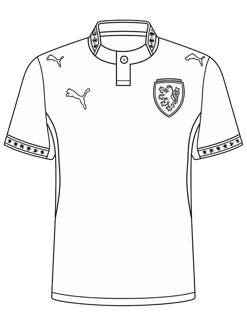 Fotbalov&yacute; Dres Česka omalovánka