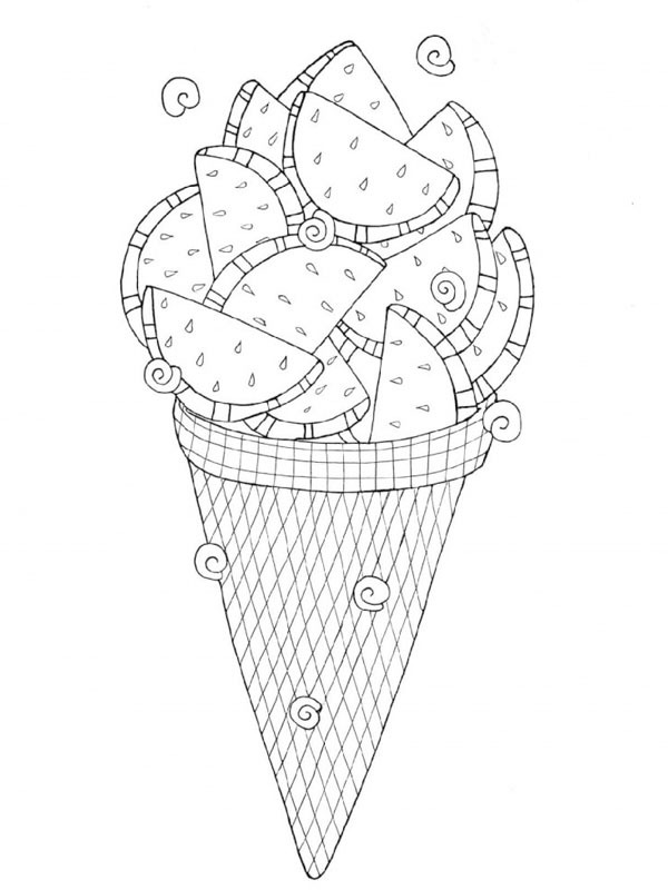 Melounová zmrzlina omalovánka