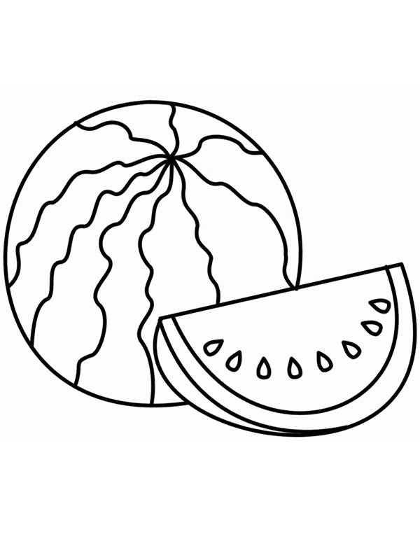 Vodní meloun omalovánka