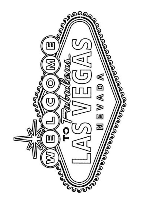 Welcome to Las Vegas omalovánka Welcome to Las Vegas omalovánka
