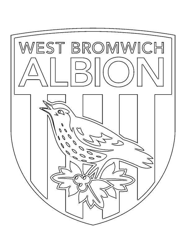West Bromwich Albion FC omalovánka West Bromwich Albion FC omalovánka