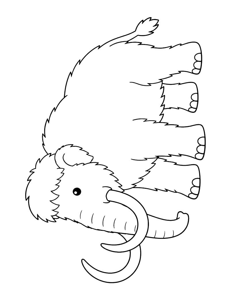 Mamut srstnat&yacute; omalovánka