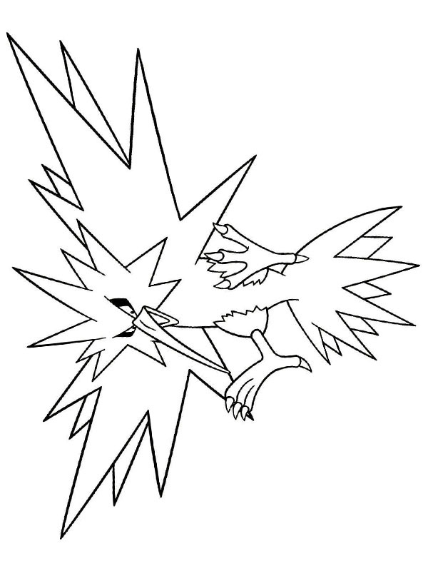 Zapdos (Pokémon) omalovánka