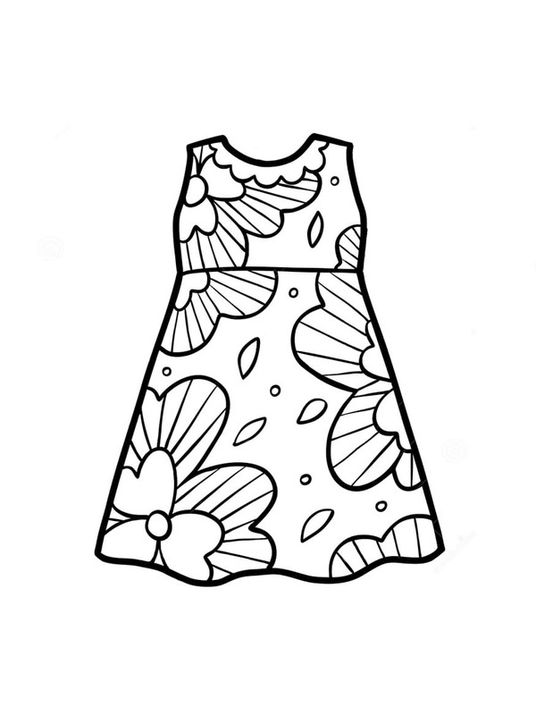 Letní šaty omalovánka