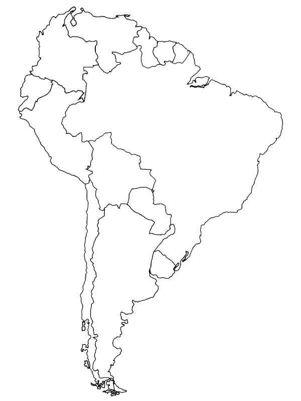 Jižní Amerika omalovánka